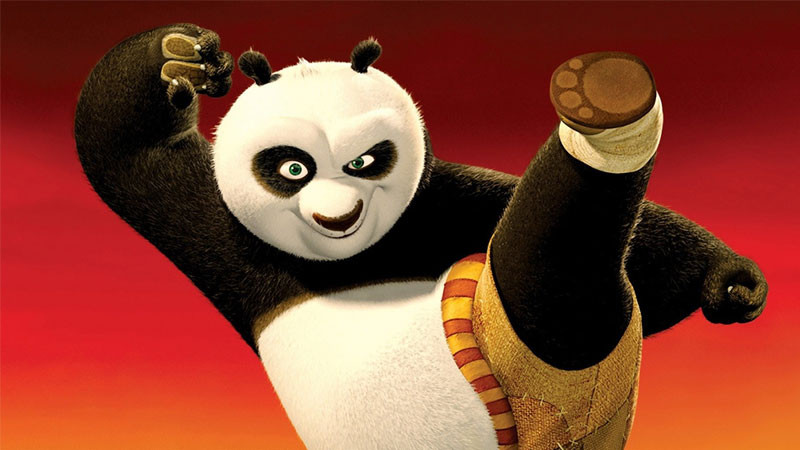 Ảnh cận cảnh Po Kung Fu Panda với biểu cảm quyết tâm