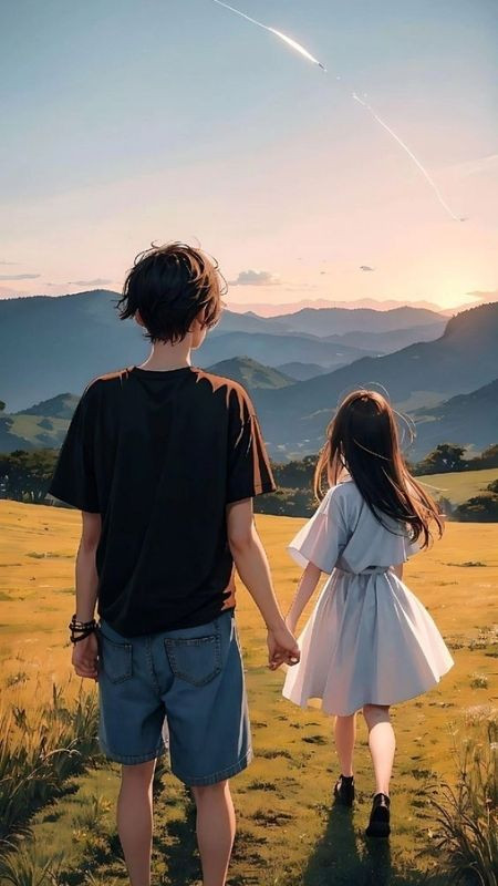 Ảnh cặp đôi Anime đáng yêu của tình yêu tuổi mới lớn ngọt ngào