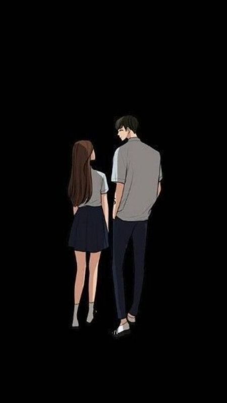 Ảnh cặp đôi đơn giản trên nền đen huyền bí