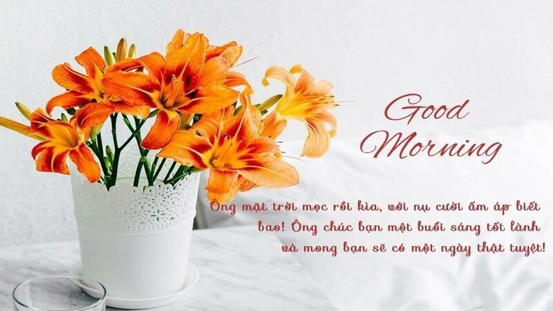 Ảnh chào buổi sáng với thông điệp về sự kiên cường