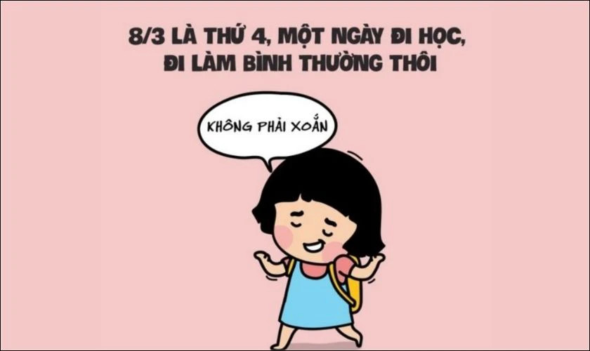 Ảnh chế chủ đề 8/3 hài hước với lời nhắn tinh tế
