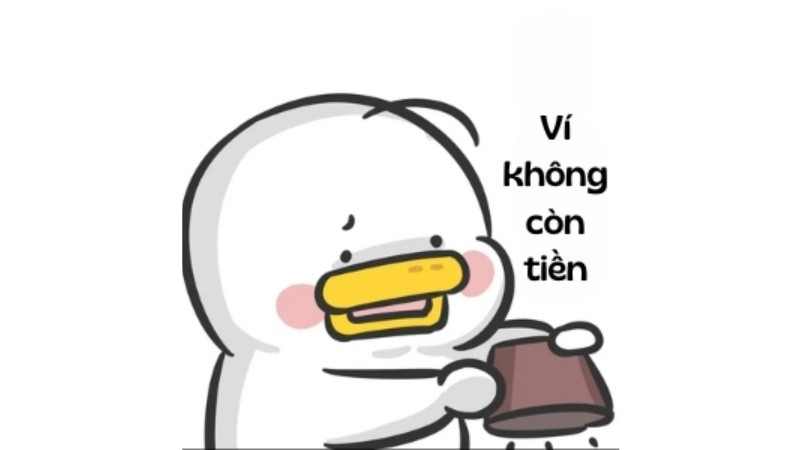 Ảnh chế meme khuôn mặt bất lực nhìn ví trống không