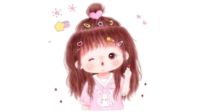 Ảnh chibi cute cô gái tóc ngắn