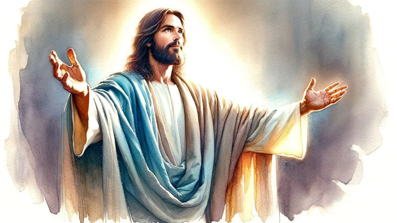 Ảnh Chúa Giêsu ban phước với ánh sáng