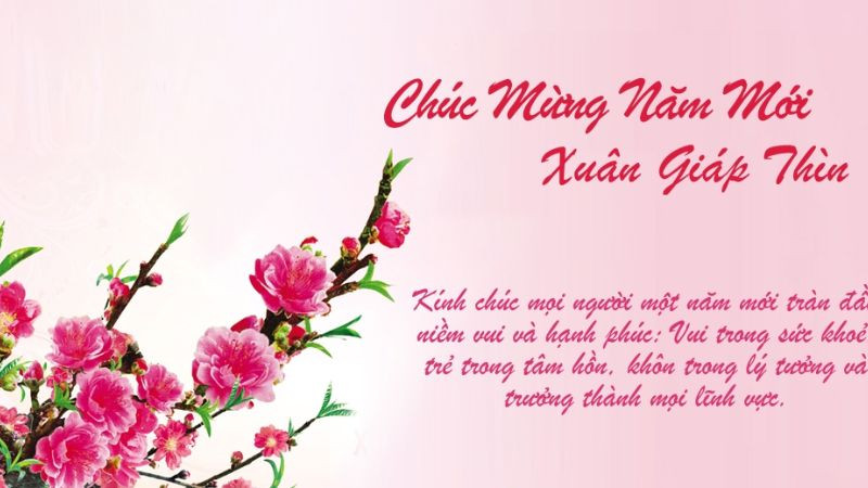 Tuyển Chọn Hình Ảnh Chúc Mừng Năm Mới Ý Nghĩa Ảnh chúc mừng năm mới phong cách thư pháp với hoa đào