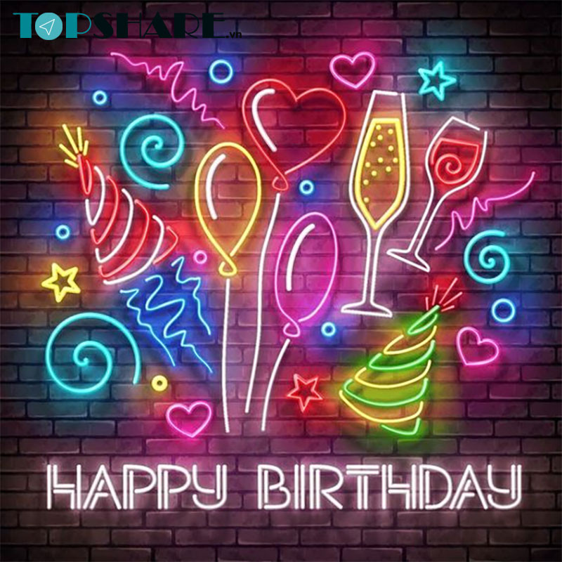 Ảnh chúc mừng sinh nhật vui vẻ với cốc cà phê và bánh cho đồng nghiệp