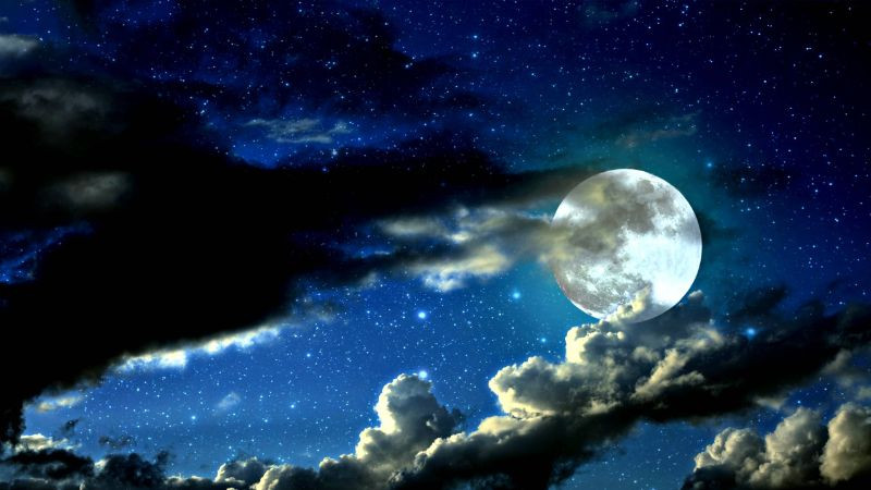 Ảnh chụp cận cảnh mặt trăng tròn rõ nét với miệng núi lửa