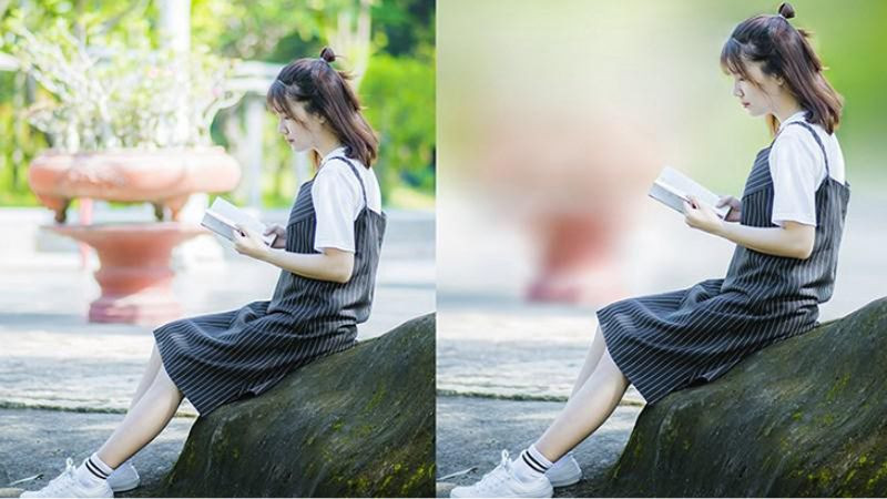 Ảnh chụp chân dung với hậu cảnh mờ do khẩu độ lớn