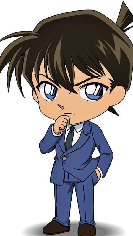 Ảnh Conan chibi ngầu với nụ cười bí hiểm