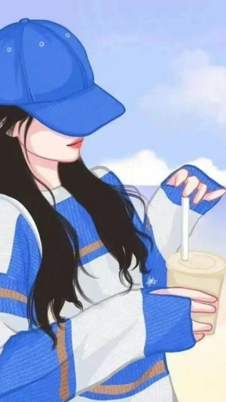 Ảnh đại diện cặp đôi đi biển với hình cô gái