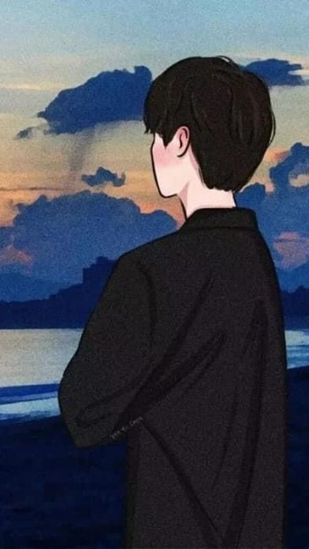 Ảnh đại diện cặp đôi nam với tông màu đen xanh cá tính