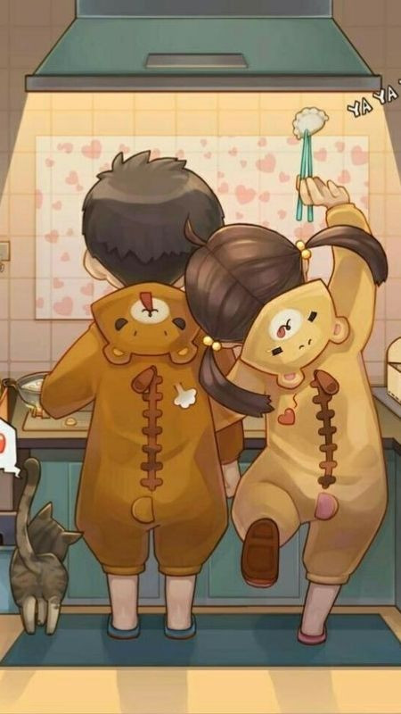 Ảnh đôi ny chipi siêu đáng yêu với bộ đồ ngủ gấu