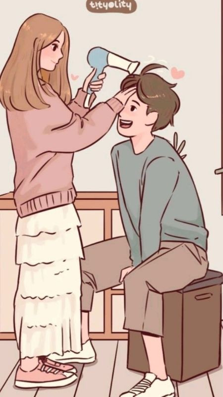 Ảnh đôi ny hoạt hình thể hiện sự chăm sóc nhỏ nhất