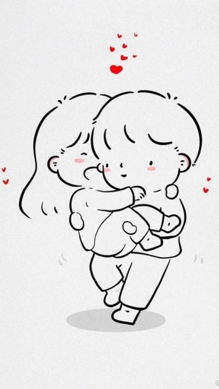 Ảnh đôi ny hoạt hình với khoảnh khắc ngọt ngào