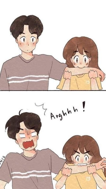 Ảnh đôi ny vẽ cô nàng đanh đá hay giận dỗi