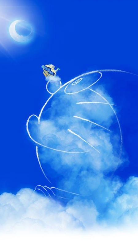 Ảnh Doremon cute đang bay