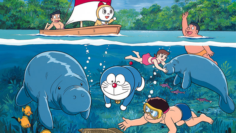 Ảnh Doremon cute và nhóm bạn đang học bài