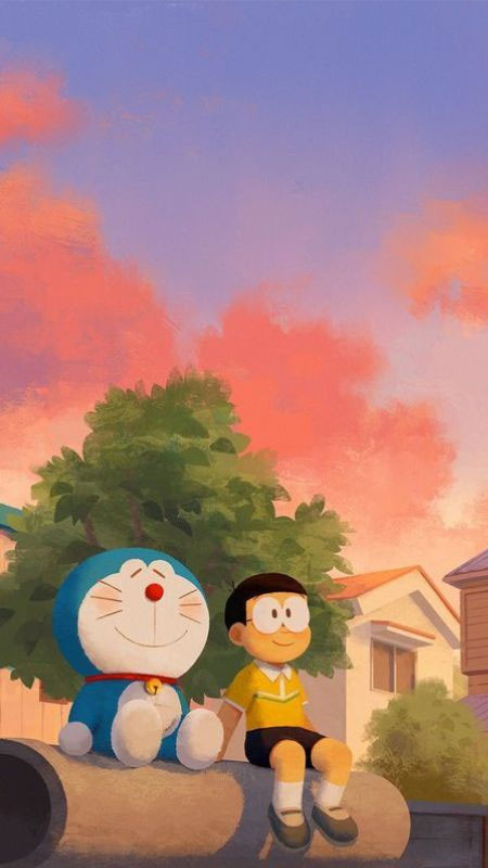 Ảnh Doremon cute và Nobita đang đọc sách