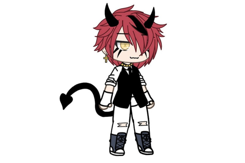 Ảnh Gacha Boy ngầu với trang phục tối màu và biểu cảm lạnh lùng