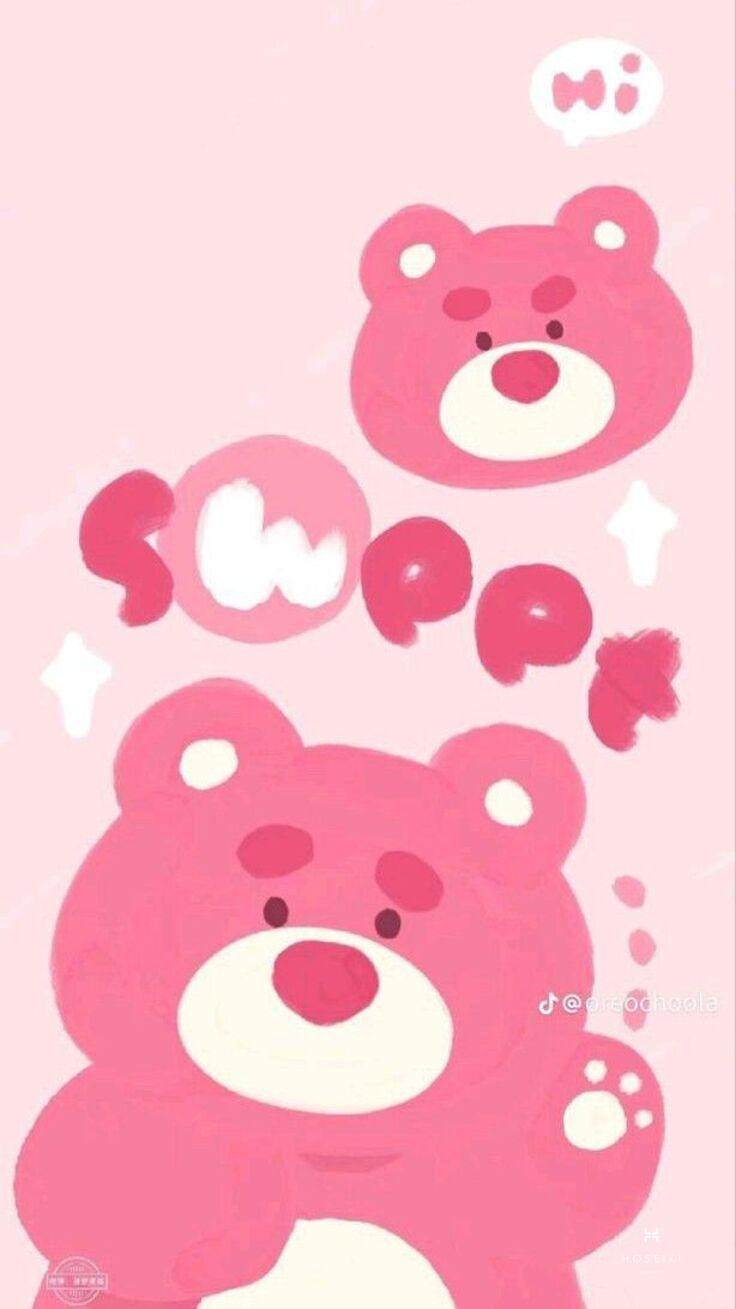 Ảnh gấu dâu cute đơn giản