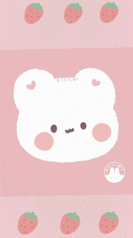 Ảnh gấu dâu màu hồng siêu cấp đáng yêu trong hình ảnh dễ thương