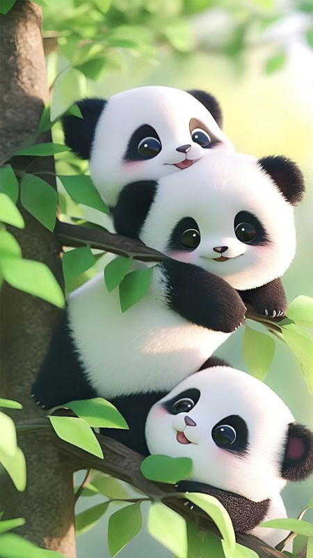 Ảnh gấu Panda đang nhìn thẳng với biểu cảm đáng yêu
