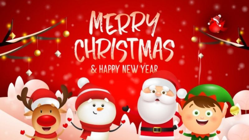 Ảnh Giáng sinh với dòng chữ chúc mừng
