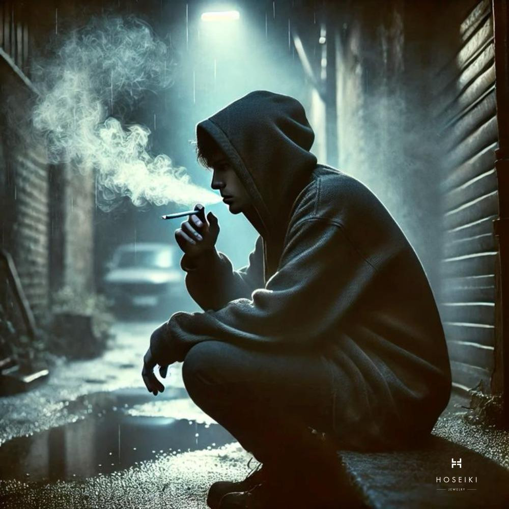 Ảnh góc nghiêng của một chàng trai trầm tư, thể hiện sự suy ngẫm sâu sắc