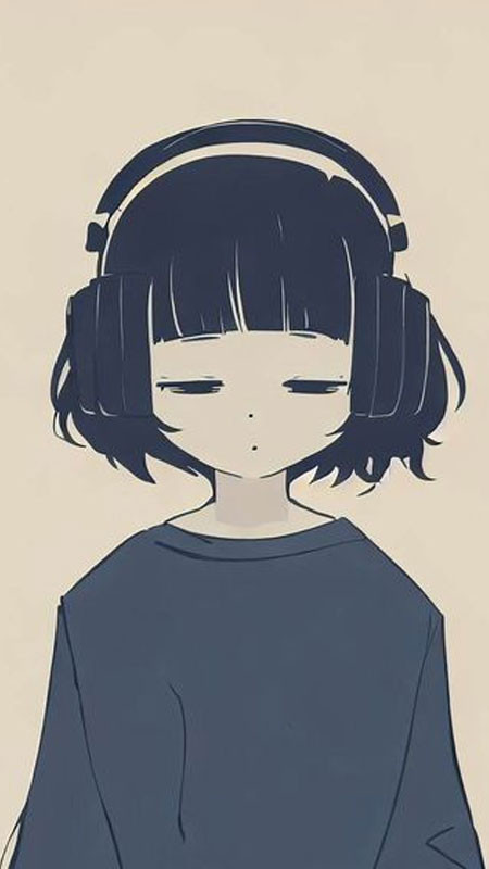 Ảnh hoạt hình buồn cute hình chú gấu ngồi trên đá