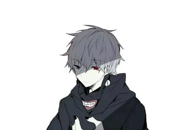 Ảnh hoạt hình buồn ngầu về nhân vật đứng dưới mưa với vẻ mặt trầm tư