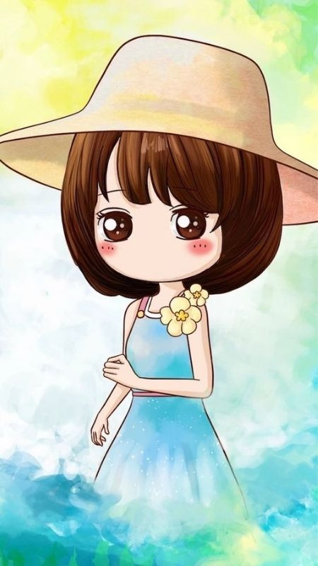 ảnh hoạt hình Chibi cô gái đáng yêu và ngọt ngào