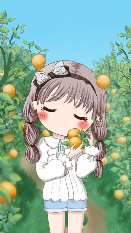 ảnh hoạt hình Chibi cô nàng và vườn cam thơ mộng