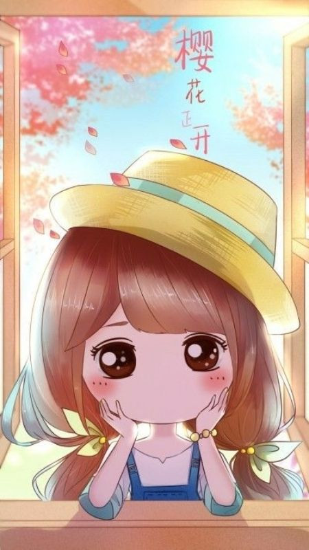 ảnh hoạt hình Chibi sự thơ thẩn đáng yêu của cô gái nhỏ