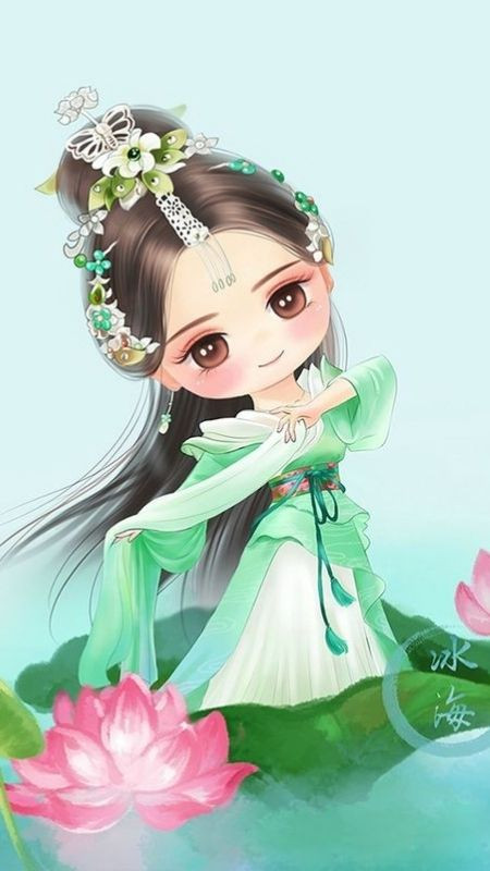 ảnh hoạt hình cổ trang thiếu nữ đang múa