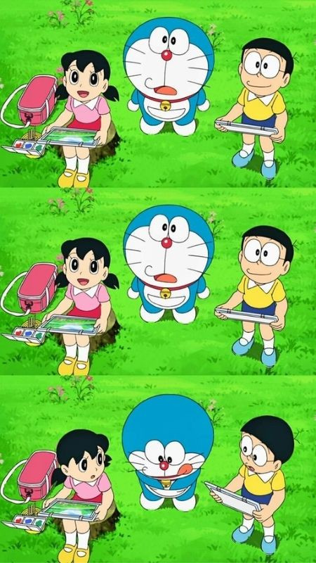 ảnh hoạt hình Nobita Doraemon và Shizuka với những điều kỳ lạ