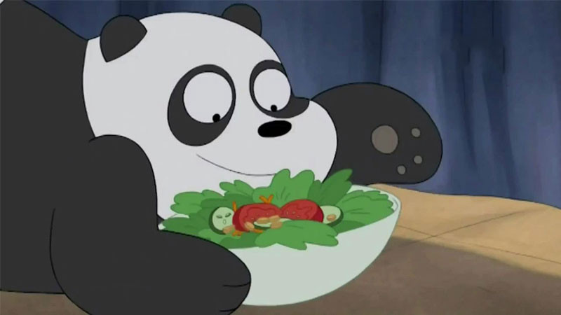 Ảnh hoạt hình Panda trong We Bare Bears đang chơi game