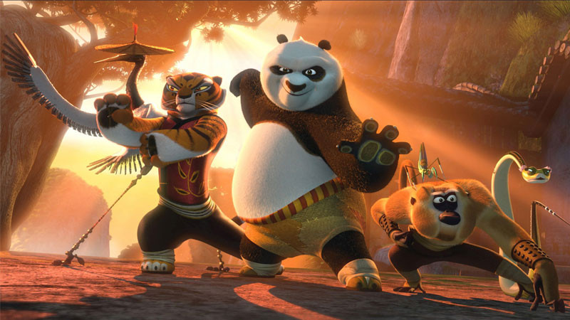 Ảnh hoạt hình Po Kung Fu Panda đang ngồi