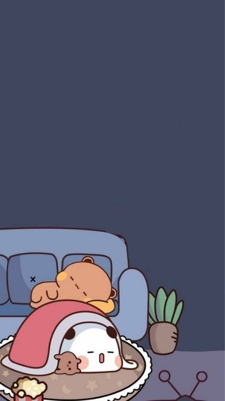 ảnh icon hoạt hình chế couple gấu ngủ hài hước cute