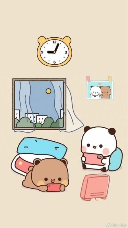 ảnh icon hoạt hình gấu couple cùng nhau chơi game tại nhà