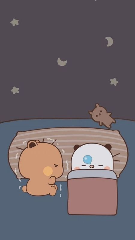 ảnh icon hoạt hình gấu couple ngủ dễ thương