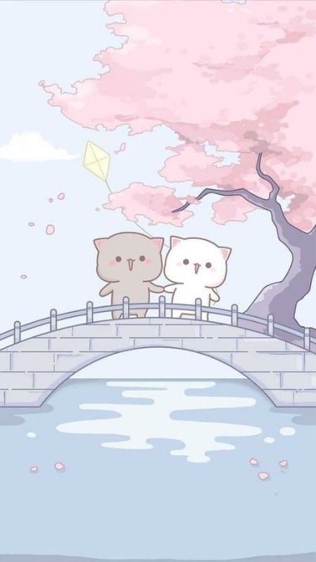 ảnh icon hoạt hình gấu meme cùng đứng trên cầu thả diều