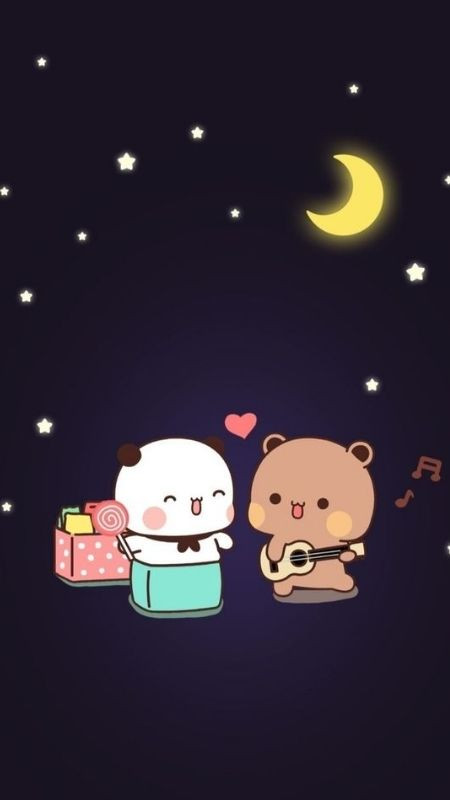 ảnh icon hoạt hình gấu trắng và xám cùng nhau hát nhảy múa