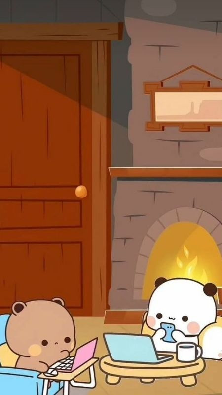 ảnh icon hoạt hình gấu trắng và xám cùng nhau học