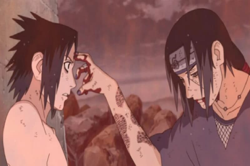 Ảnh Itachi khi còn là thành viên Akatsuki, ánh mắt u buồn