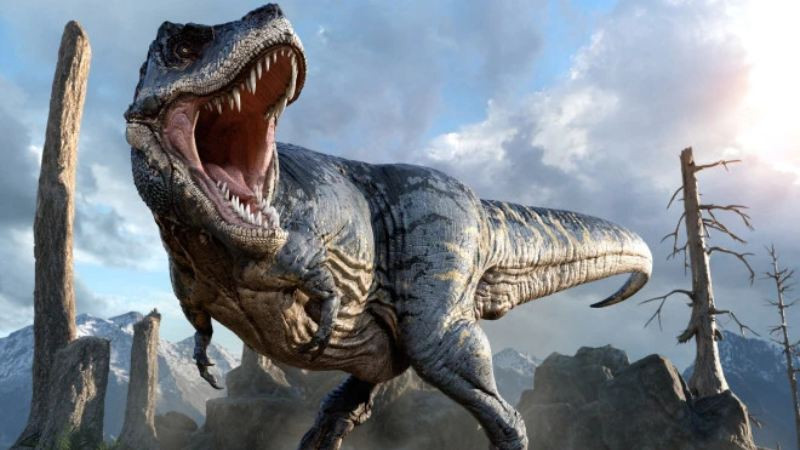 Ảnh khủng long bạo chúa T-Rex với hàm răng sắc nhọn