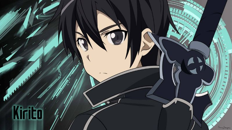 Ảnh Kirito trong một bối cảnh chiến đấu căng thẳng
