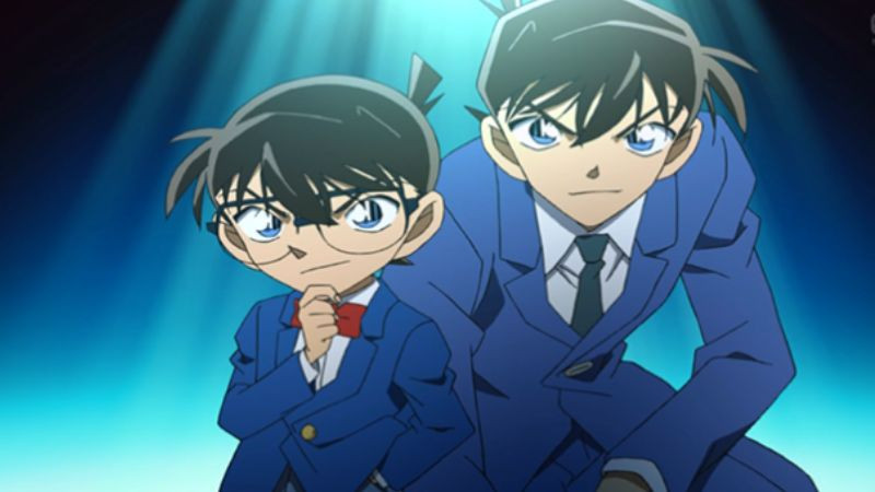 Ảnh Kudo Shinichi ngầu đứng trong bối cảnh thành phố