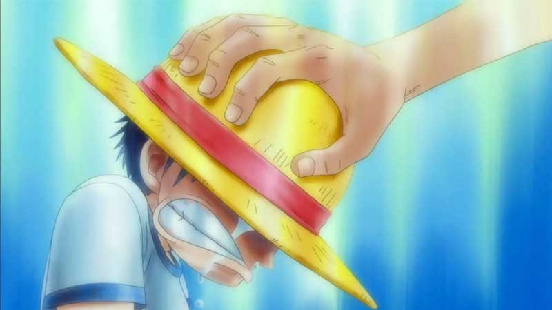 Ảnh Luffy 4K với biểu cảm buồn bã và suy tư.