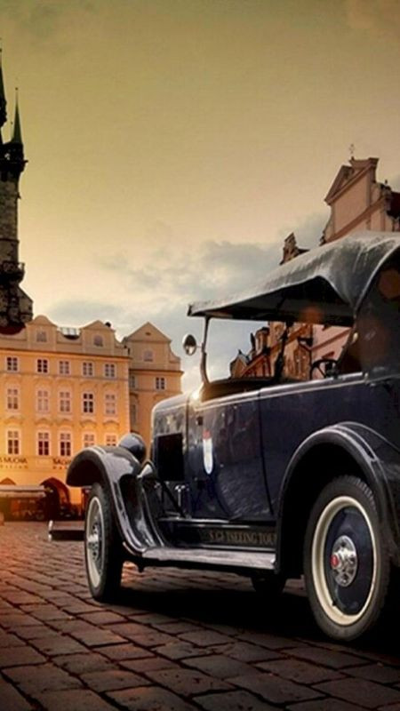 Ảnh màn hình điện thoại cổ điển với phong cảnh thành phố xưa