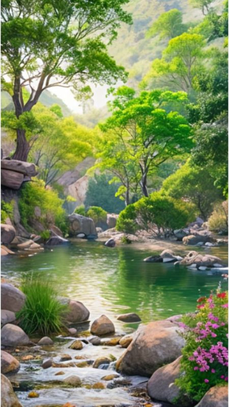 Ảnh màn hình điện thoại phong cảnh núi đồi hùng vĩ dưới ánh nắng